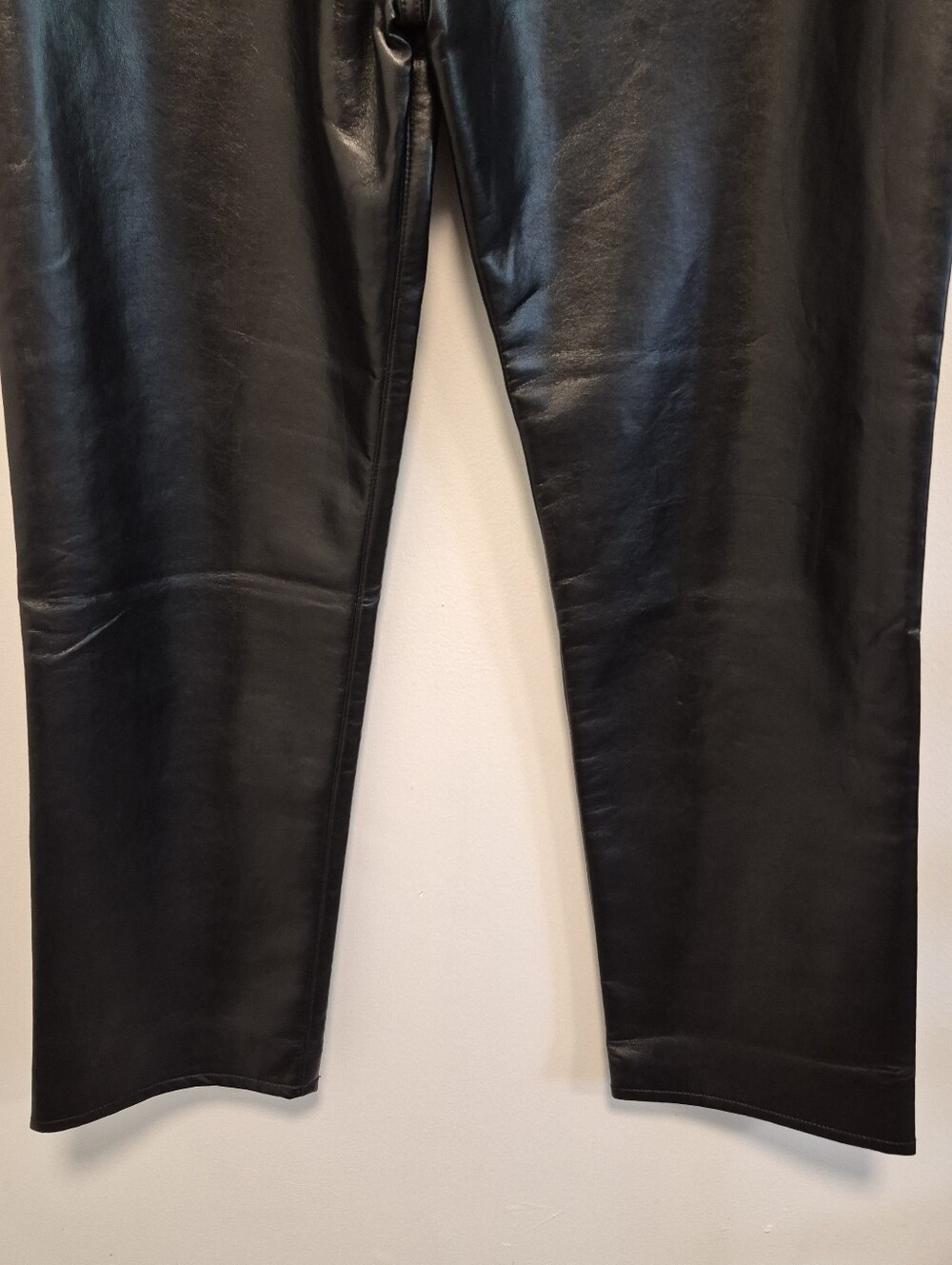 Agolde Recycled Leather 90's Pinch Waist Pants In Detox Black Size 31 NWT $348 - Picture 10 of 16